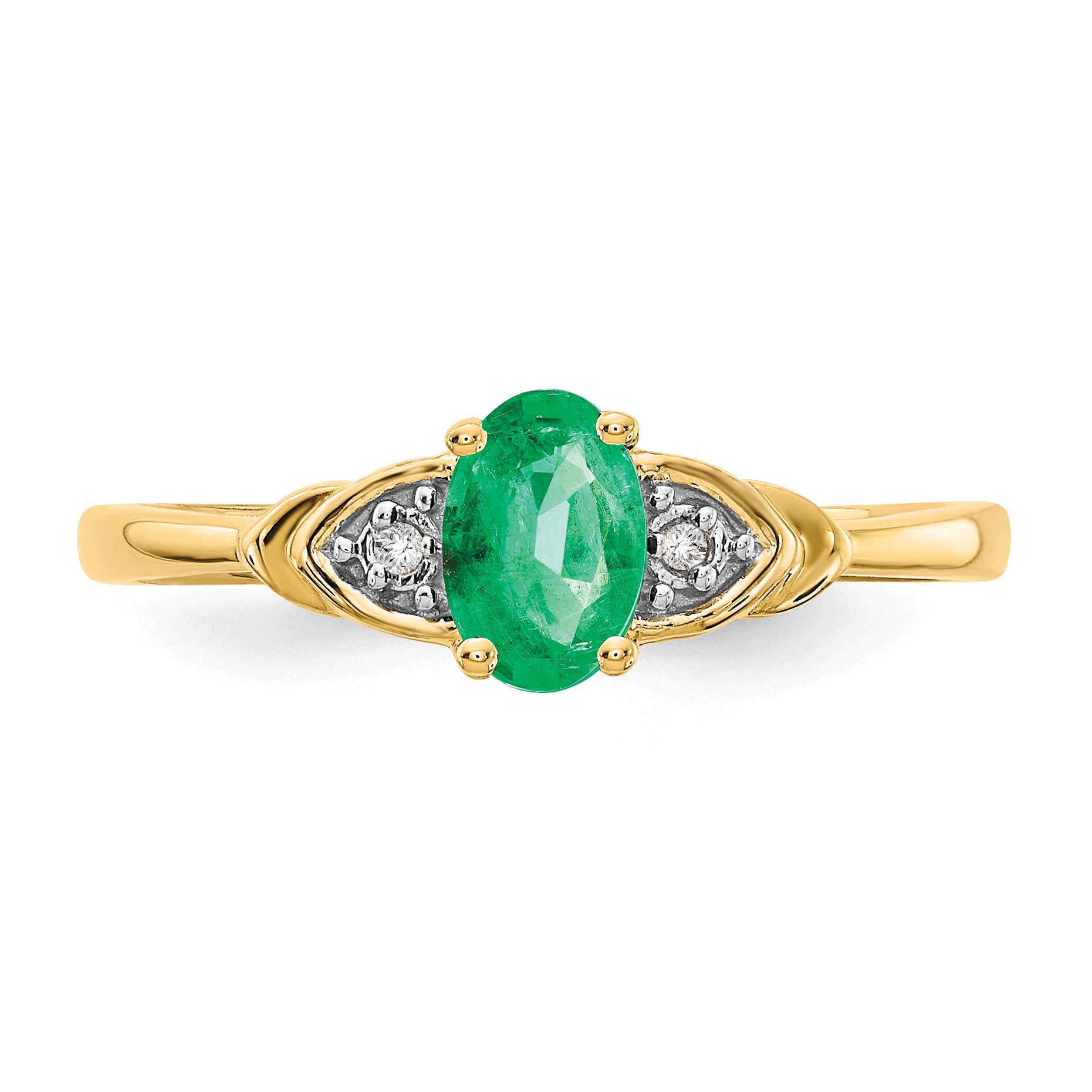 14k Emerald and Diamond Ring