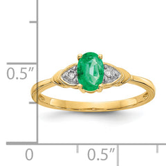 14k Emerald and Diamond Ring