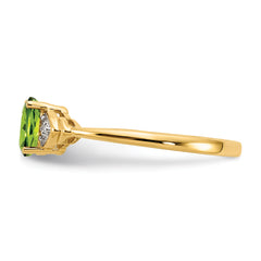 14k Peridot and Diamond Ring