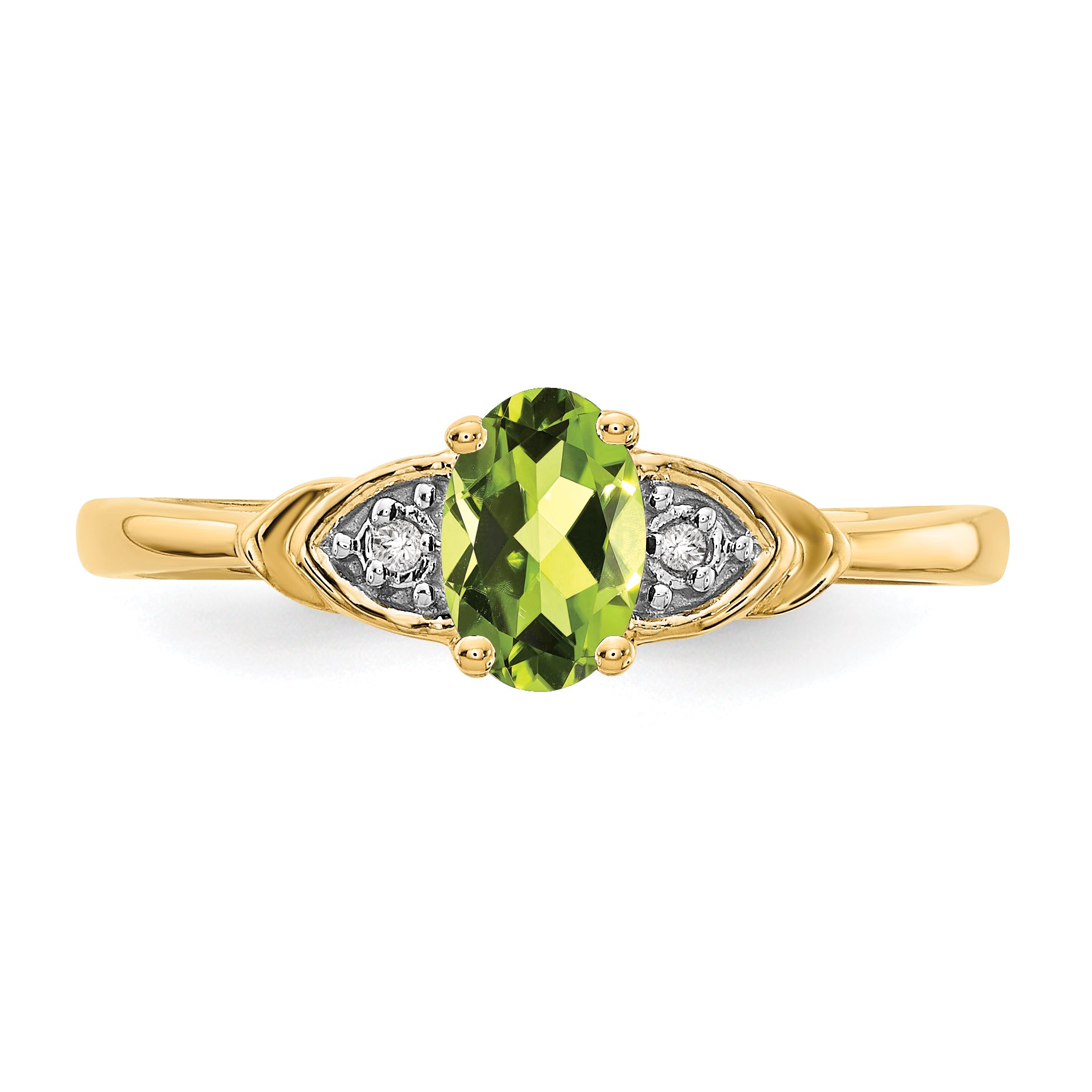 14k Peridot and Diamond Ring