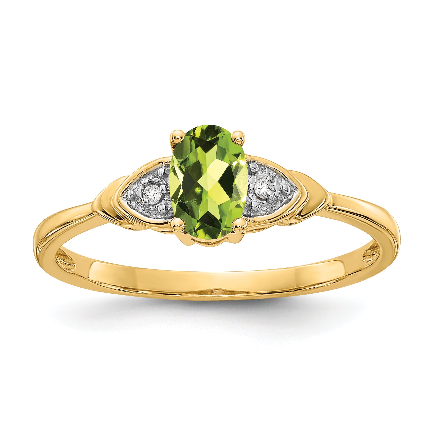 14k Peridot and Diamond Ring