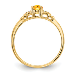 14k Citrine and Diamond Ring