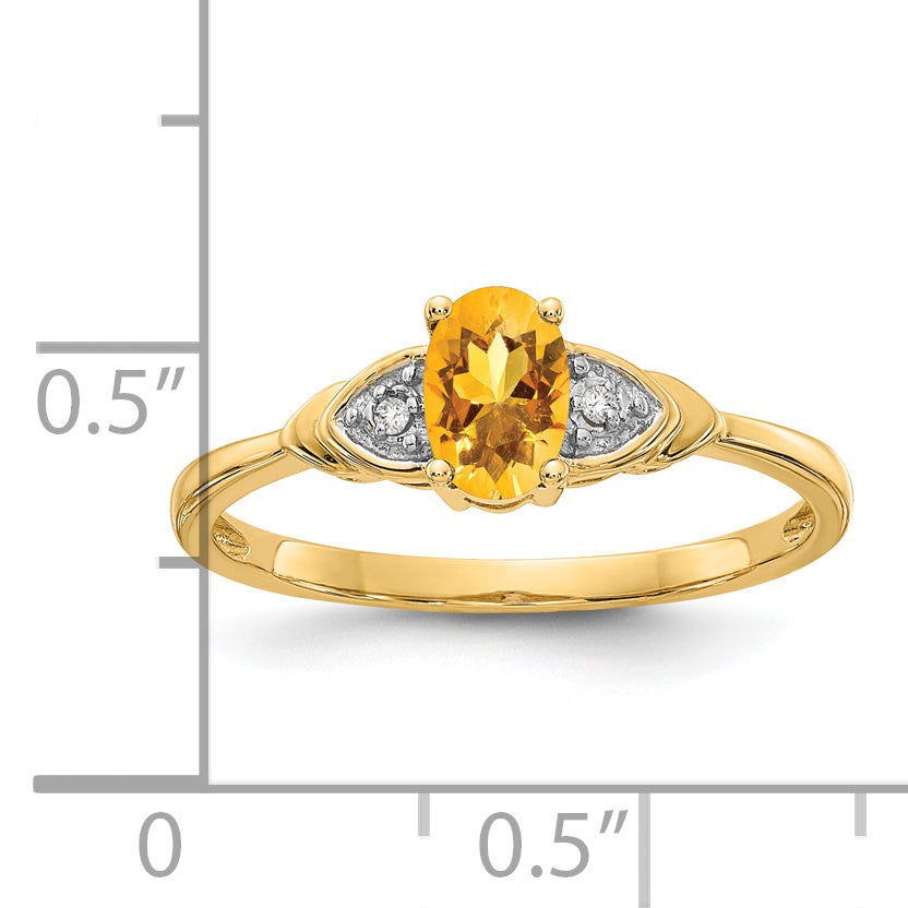 14k Citrine and Diamond Ring