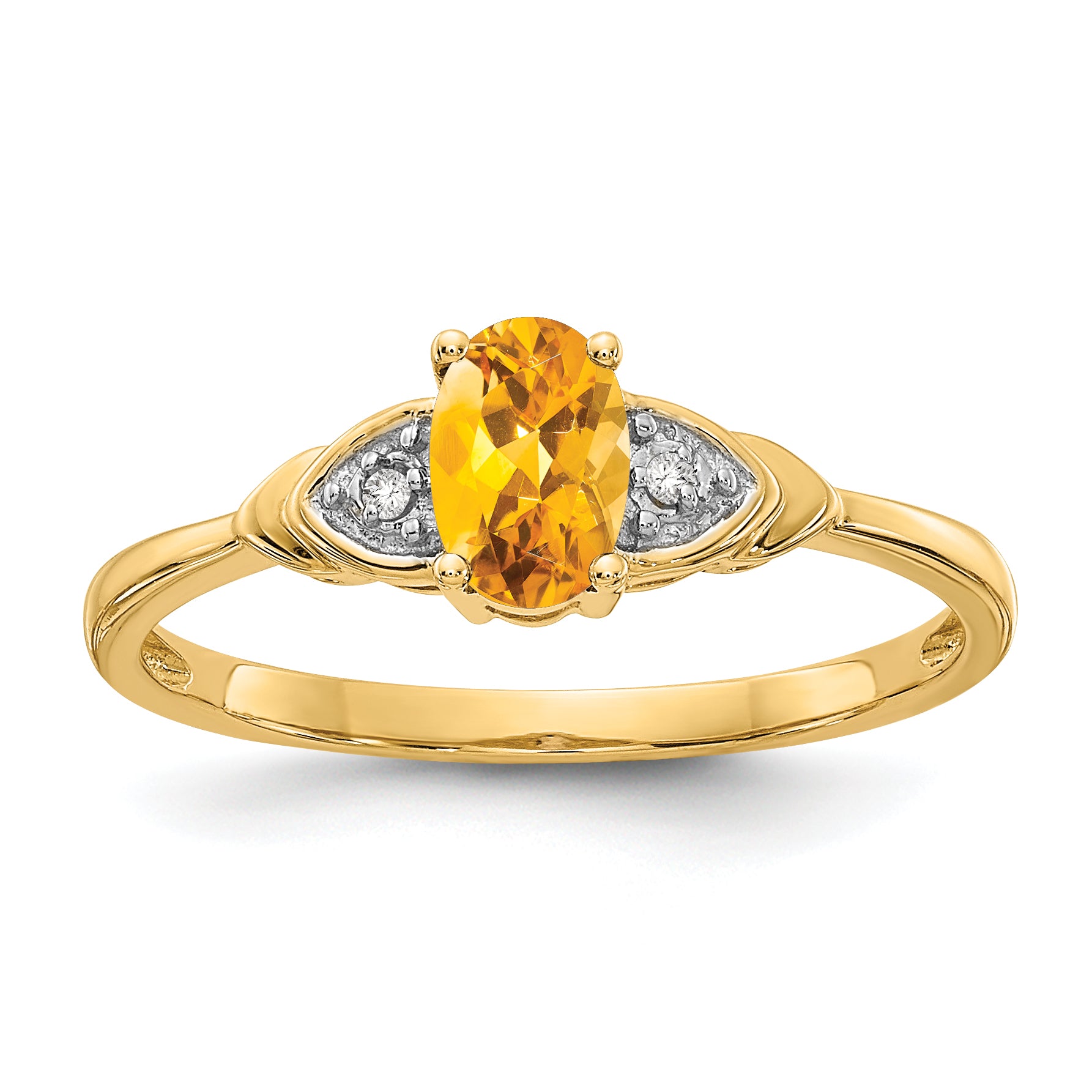 14k Citrine and Diamond Ring