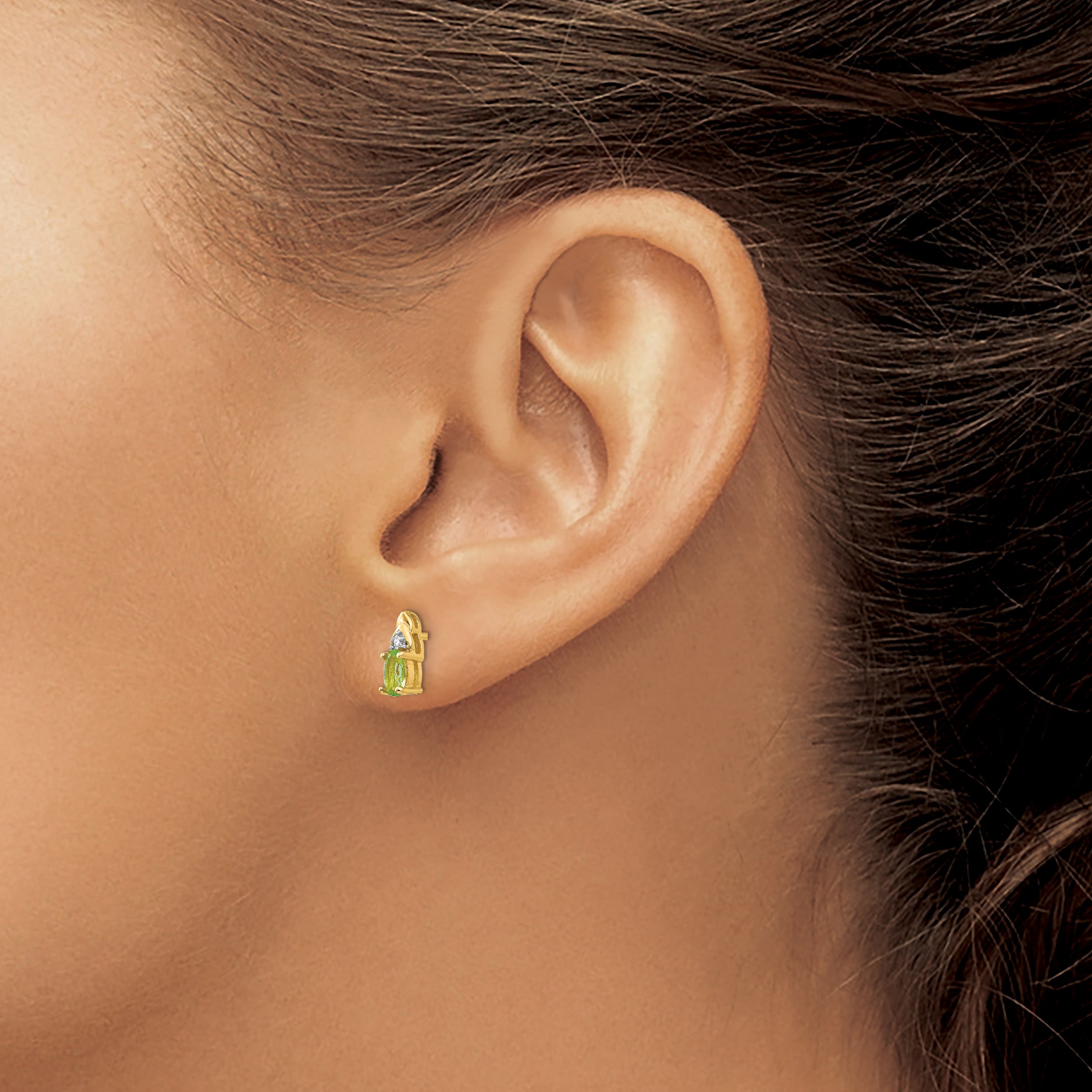 14k Peridot and Diamond Earrings