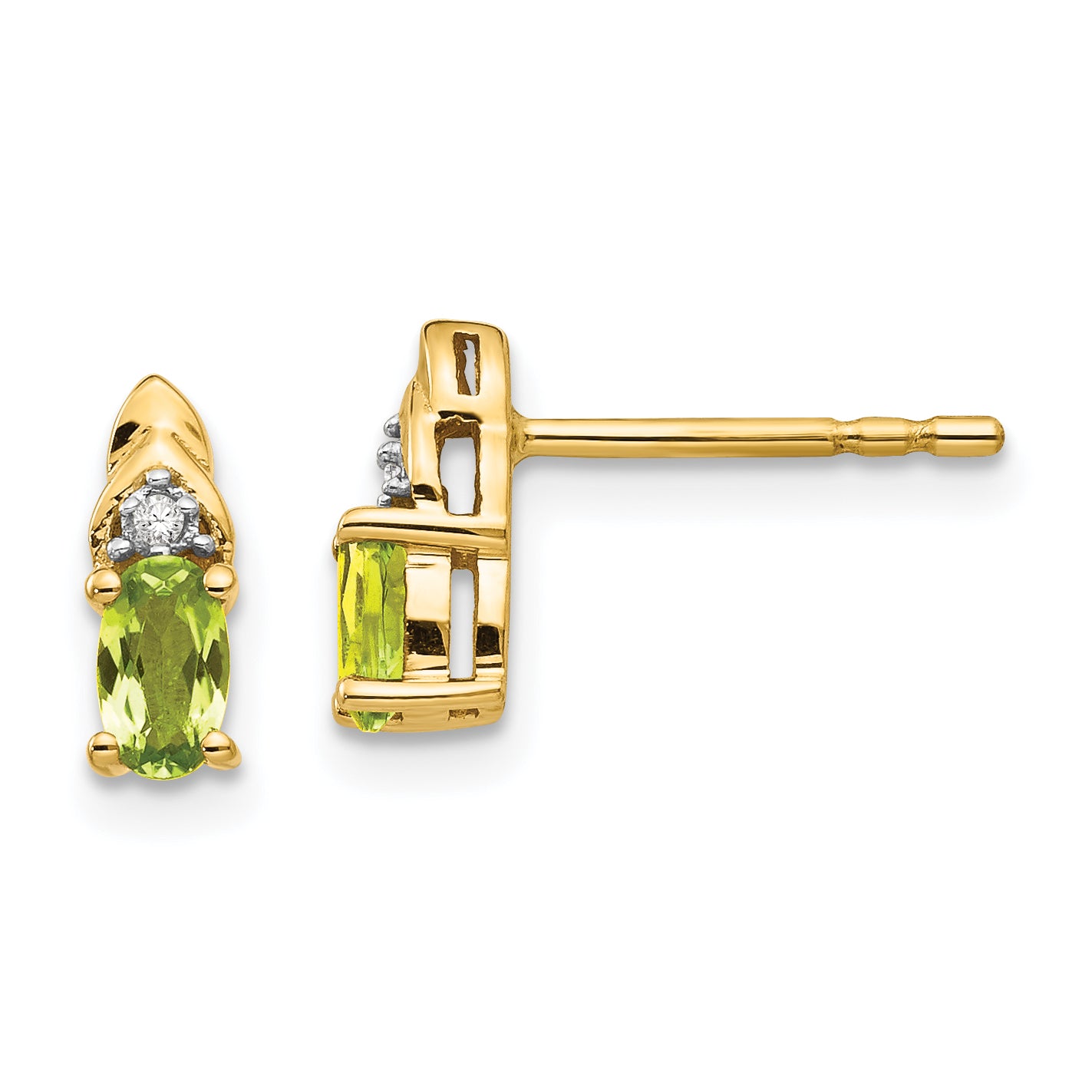 14k Peridot and Diamond Earrings