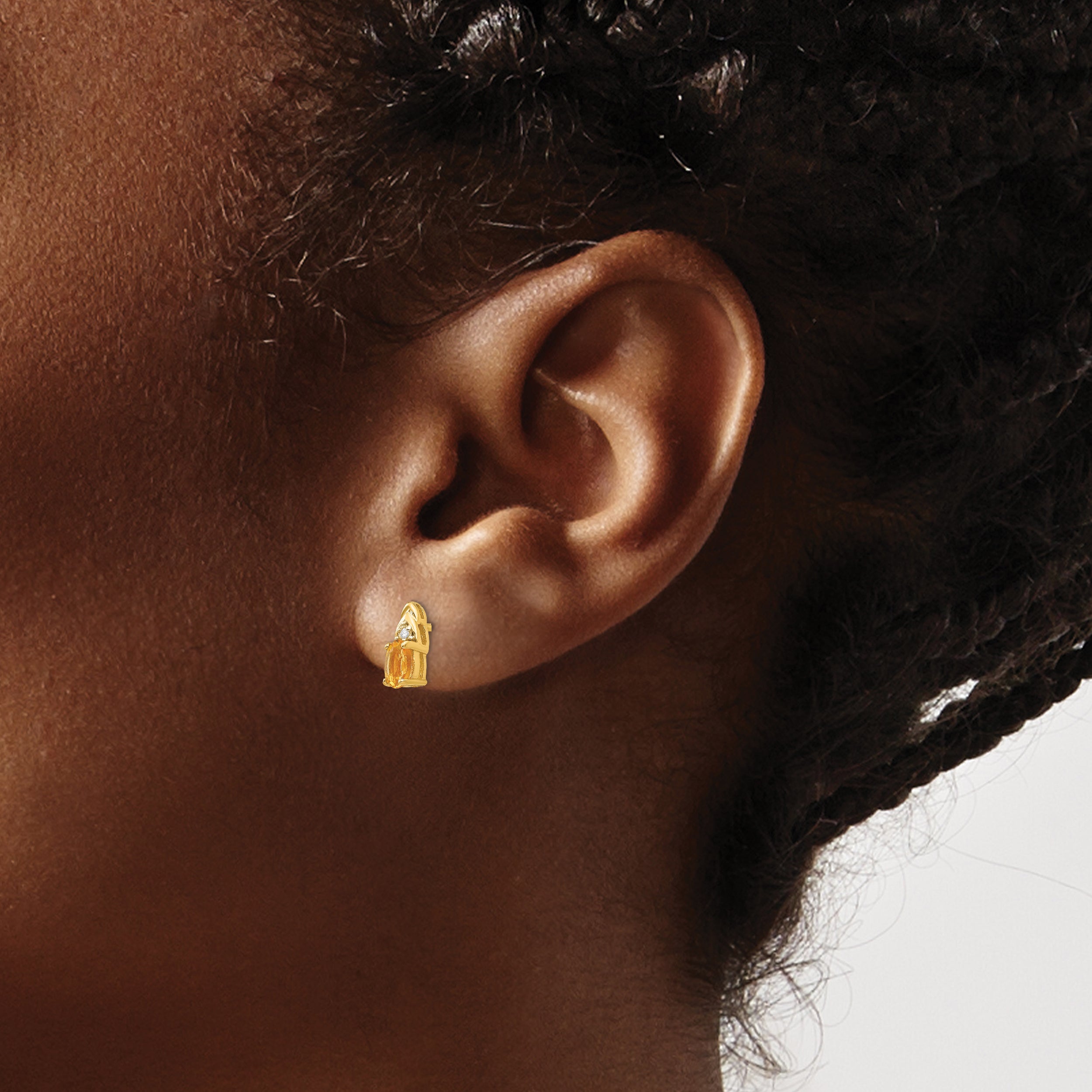 14k Citrine and Diamond Earrings