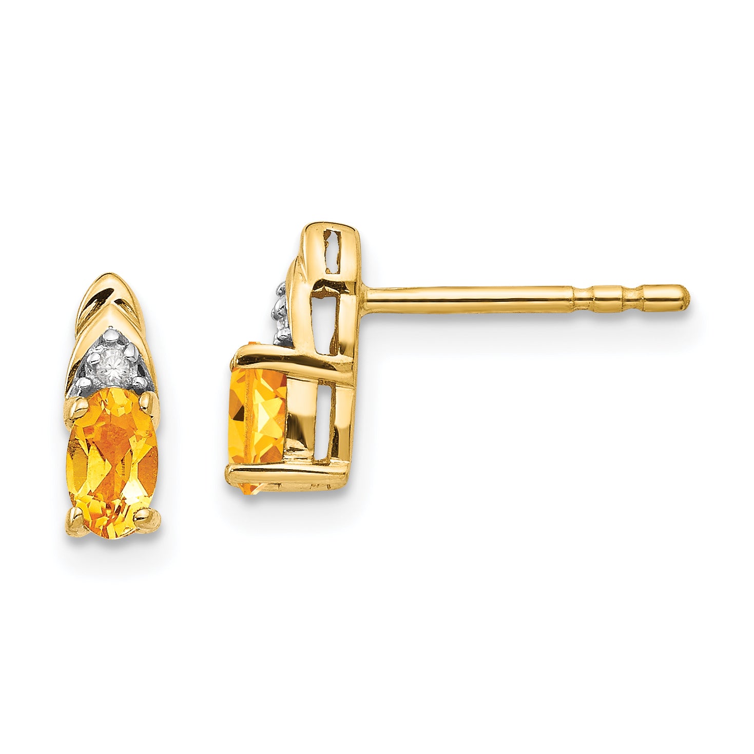 14k Citrine and Diamond Earrings