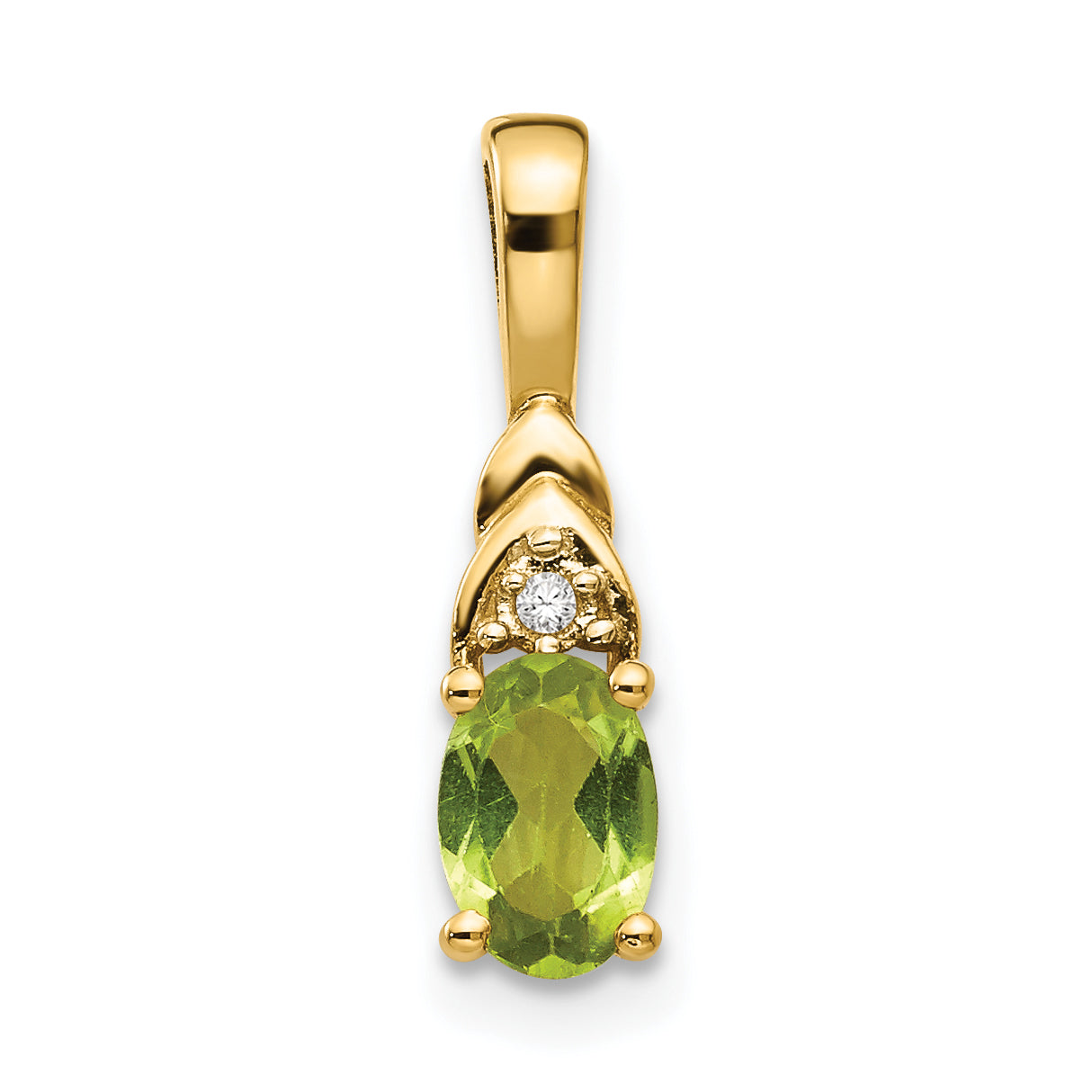 14K Diamond & Peridot Pendant