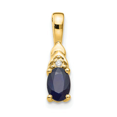 14K Diamond & Sapphire Pendant