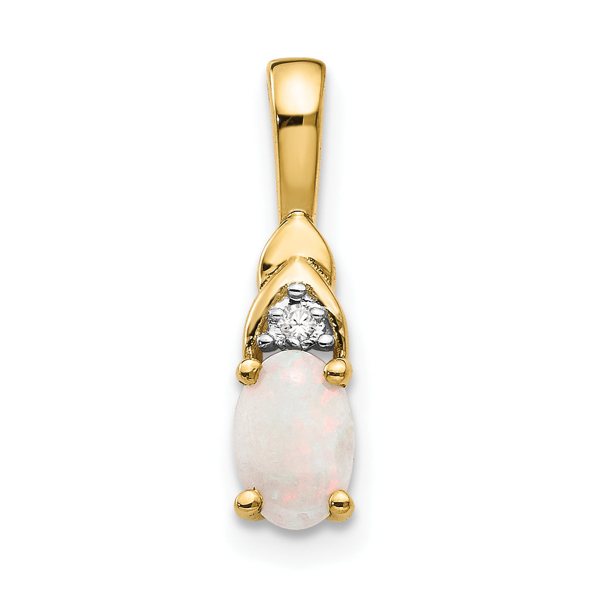 14K Diamond & Opal Pendant