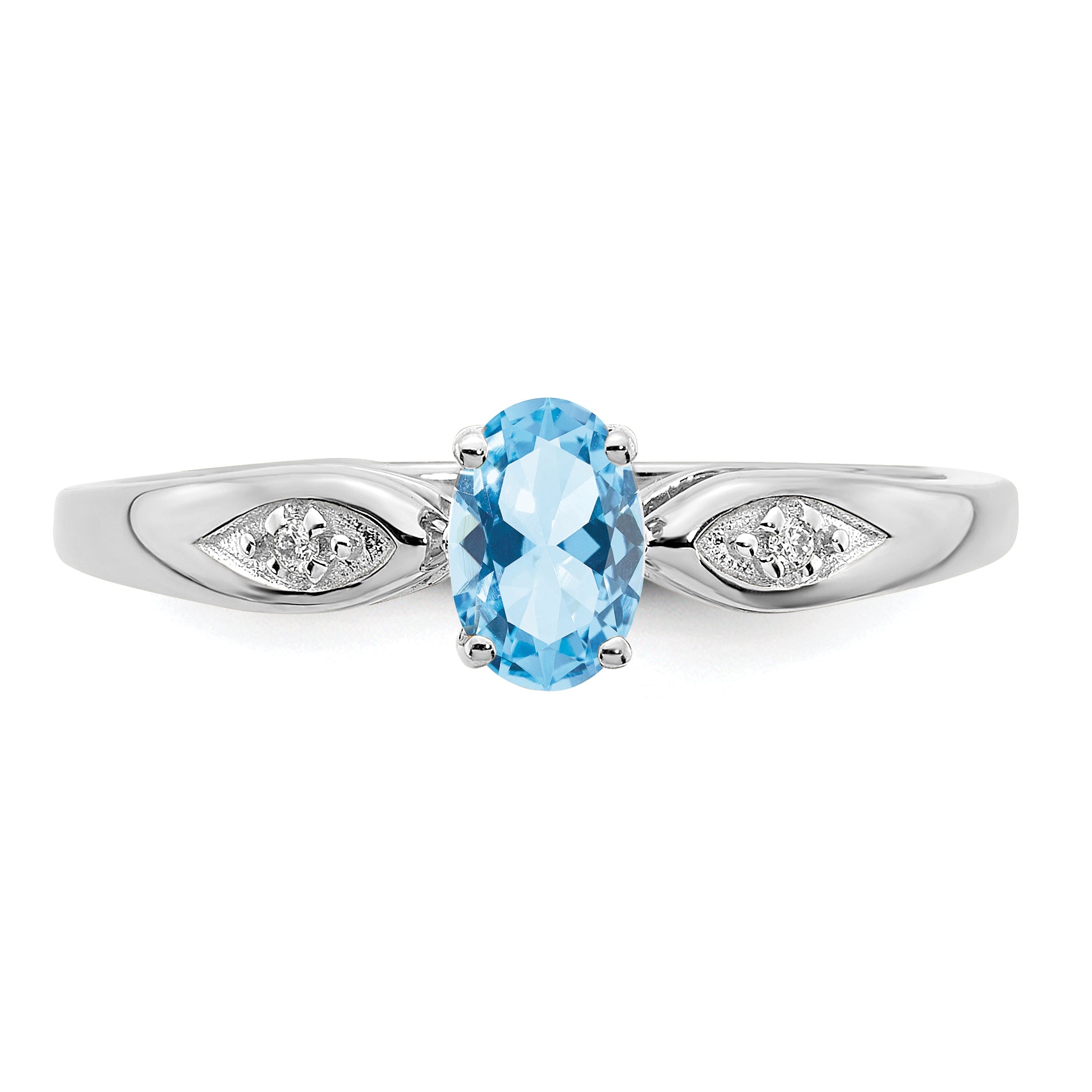 14k White Gold Aquamarine and Diamond Ring