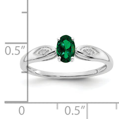 14k White Gold Emerald and Diamond Ring