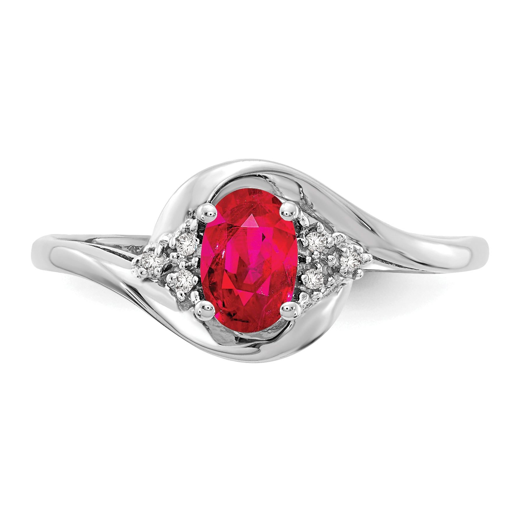 14k White Gold Ruby and Diamond Ring