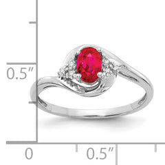 14k White Gold Ruby and Diamond Ring