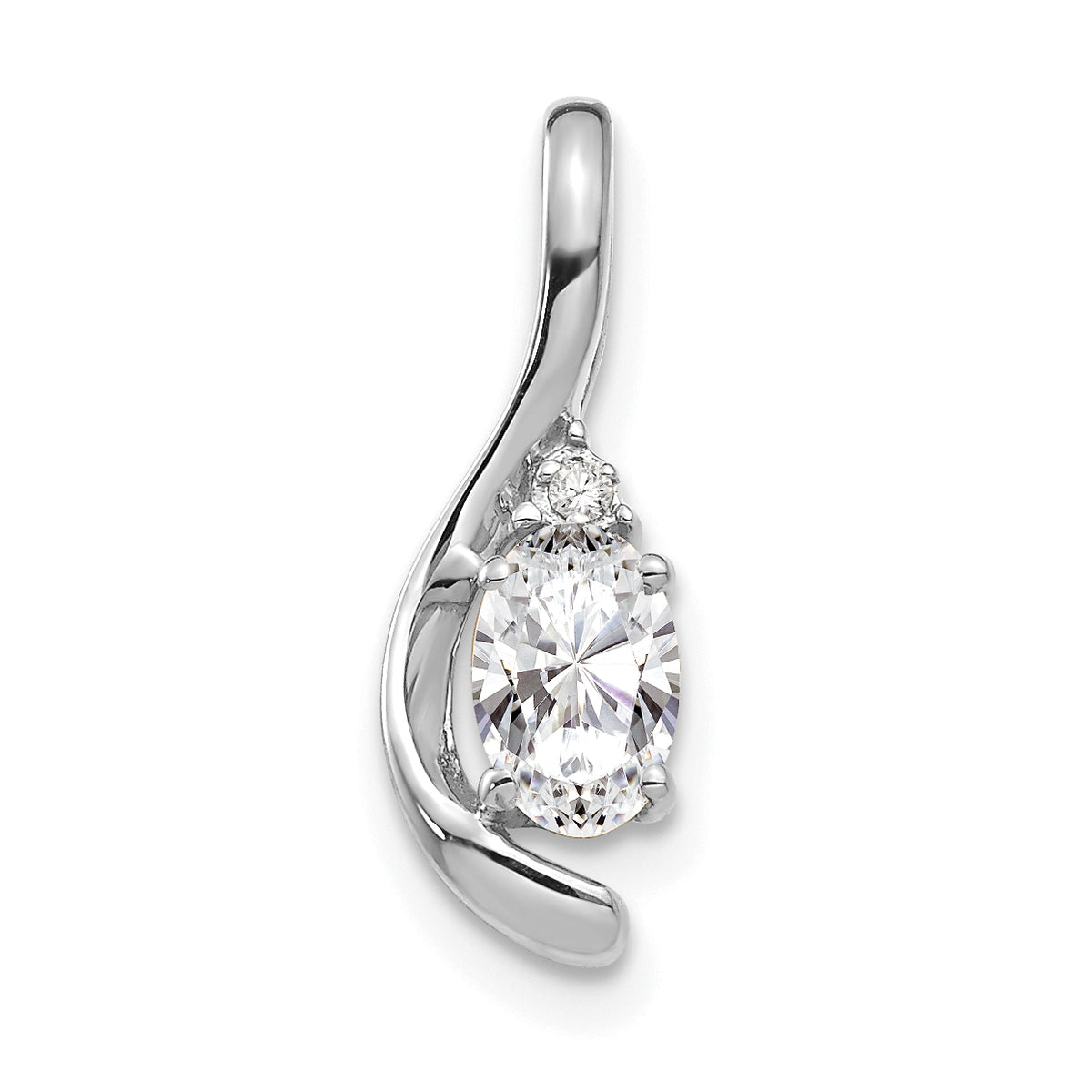 14K White Gold White Topaz Diamond Pendant