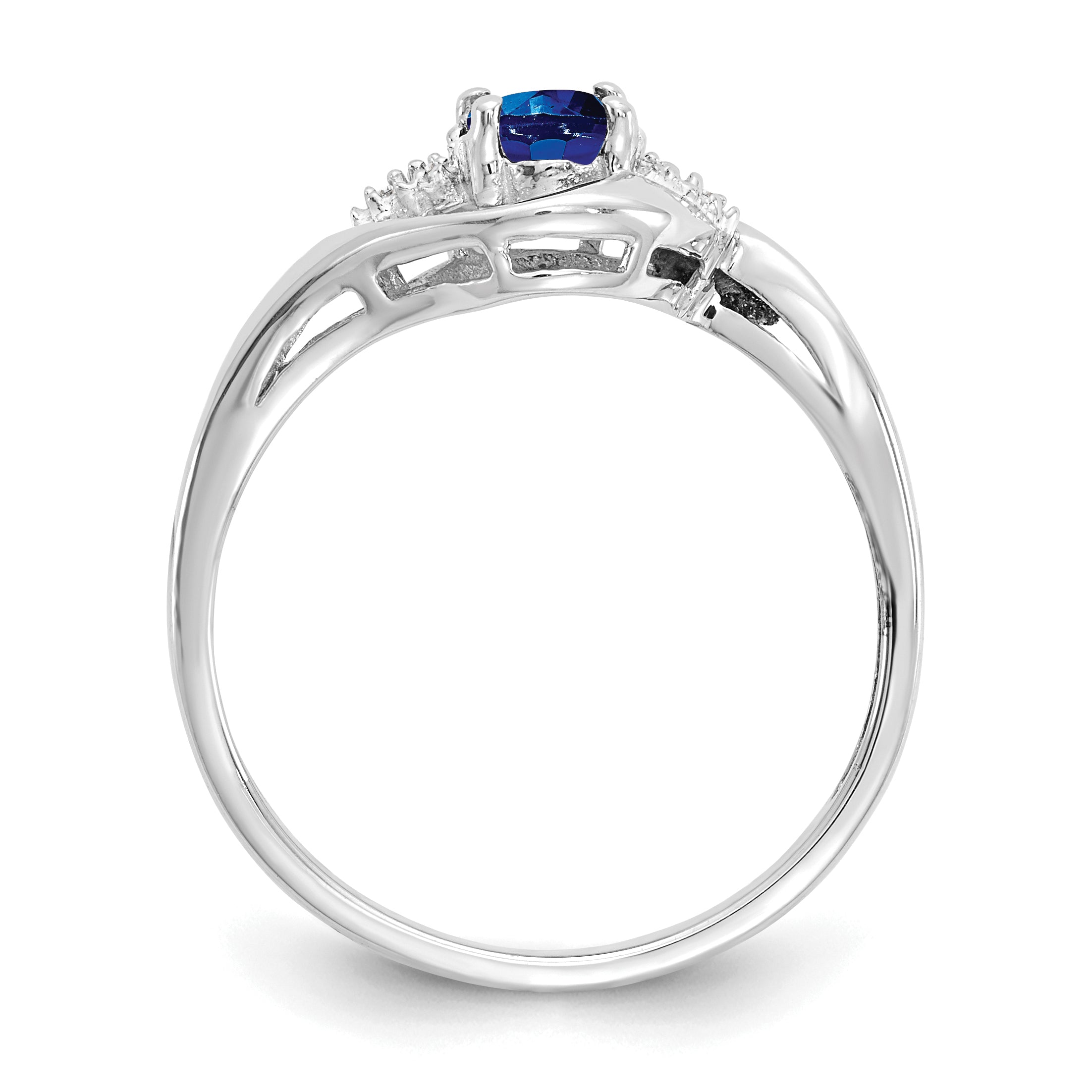 14k White Gold Sapphire and Diamond Ring