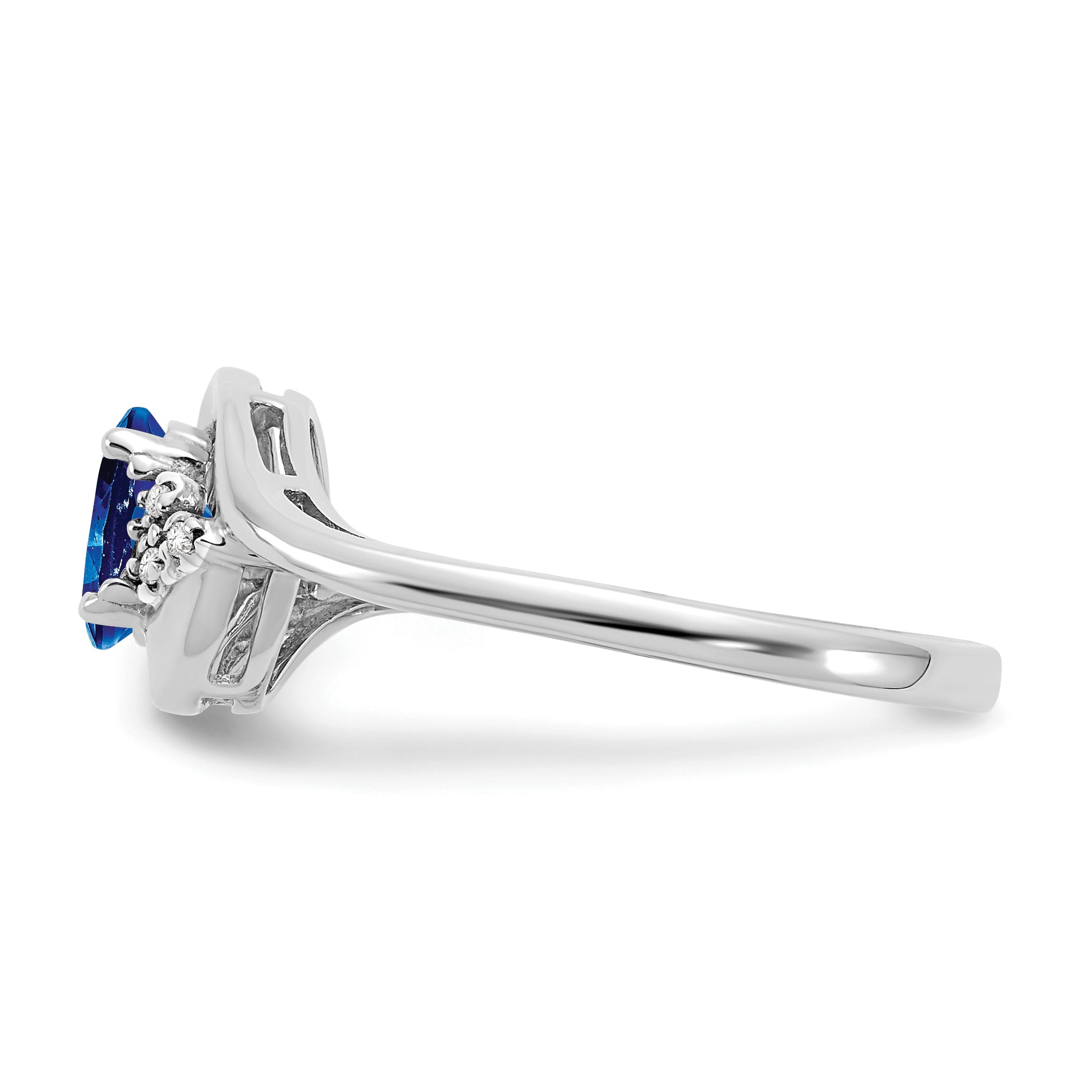 14k White Gold Sapphire and Diamond Ring