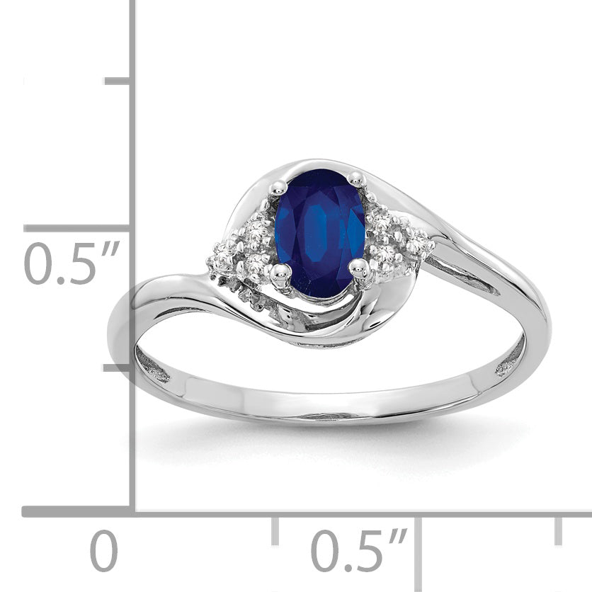 14k White Gold Sapphire and Diamond Ring