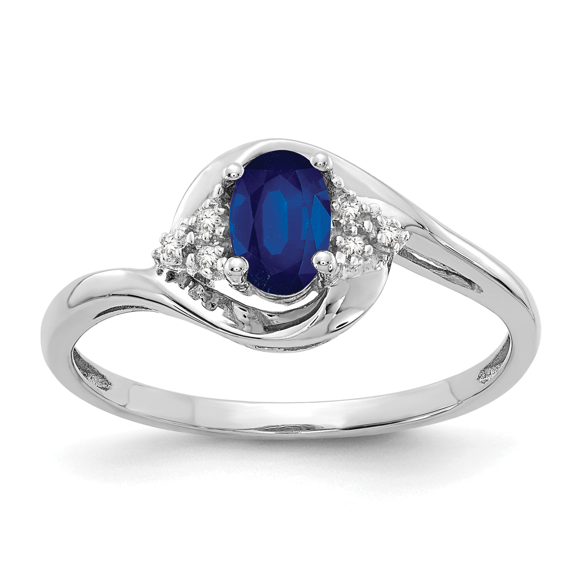 14k White Gold Sapphire and Diamond Ring