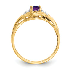 14k Amethyst and Diamond Ring