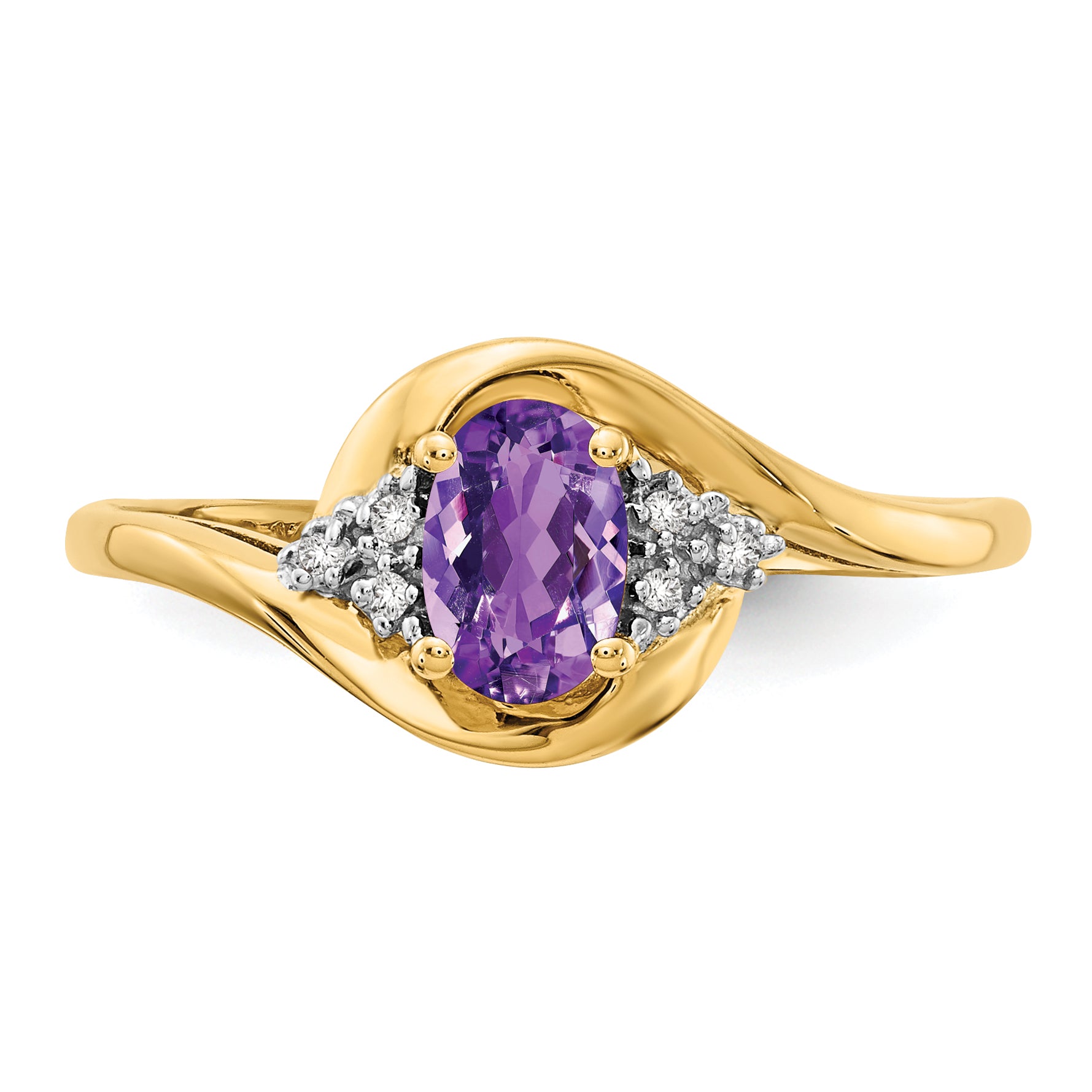 14k Amethyst and Diamond Ring