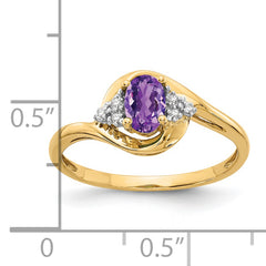 14k Amethyst and Diamond Ring