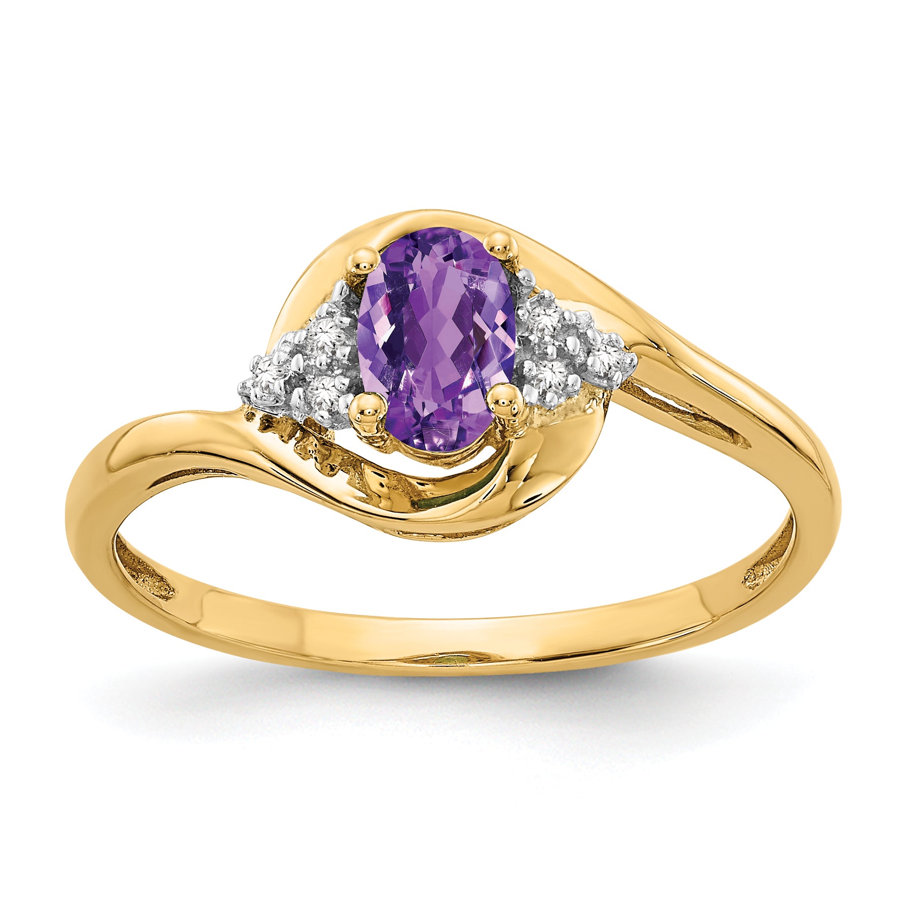 14k Amethyst and Diamond Ring