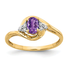 14k Amethyst and Diamond Ring