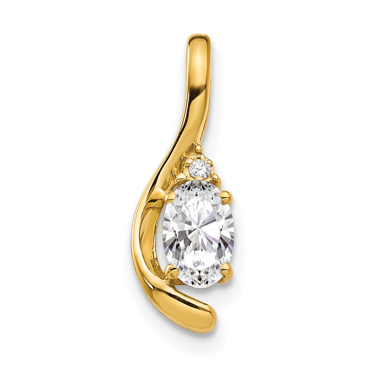 14K Diamond & White Topaz Pendant