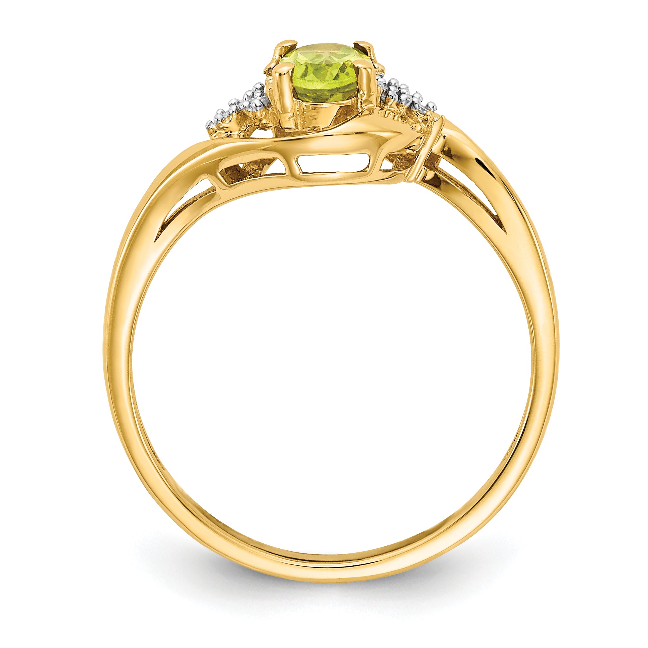 14k Peridot and Diamond Ring