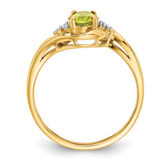 14k Peridot and Diamond Ring