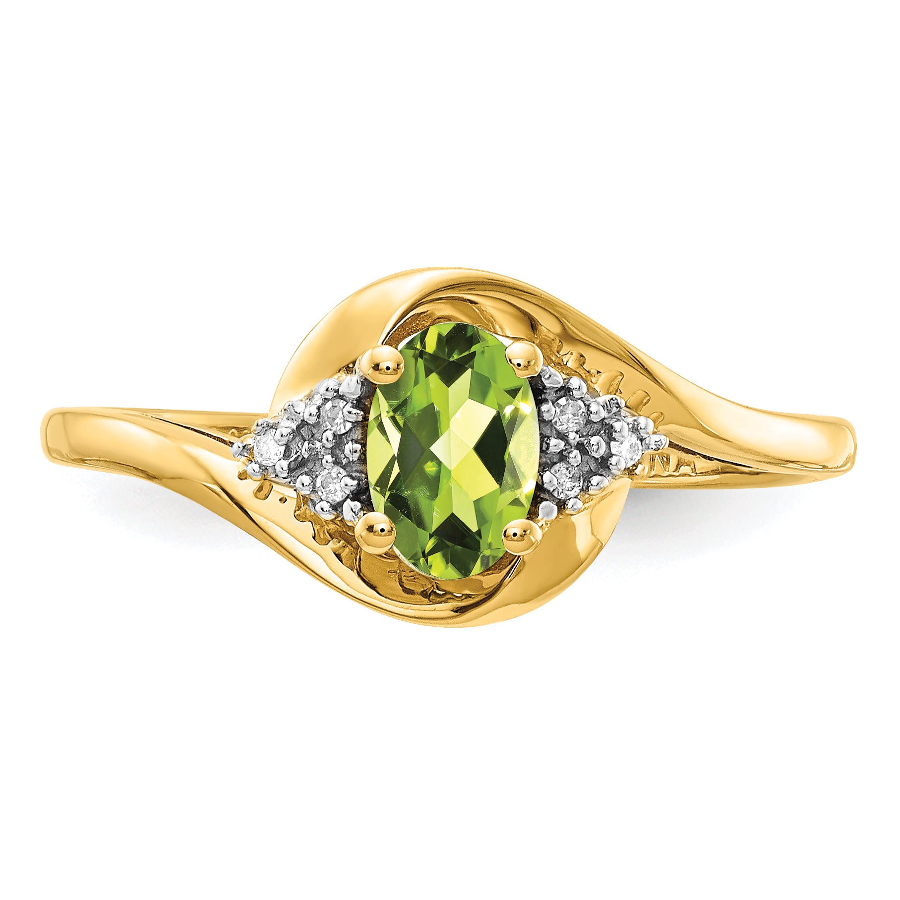 14k Peridot and Diamond Ring