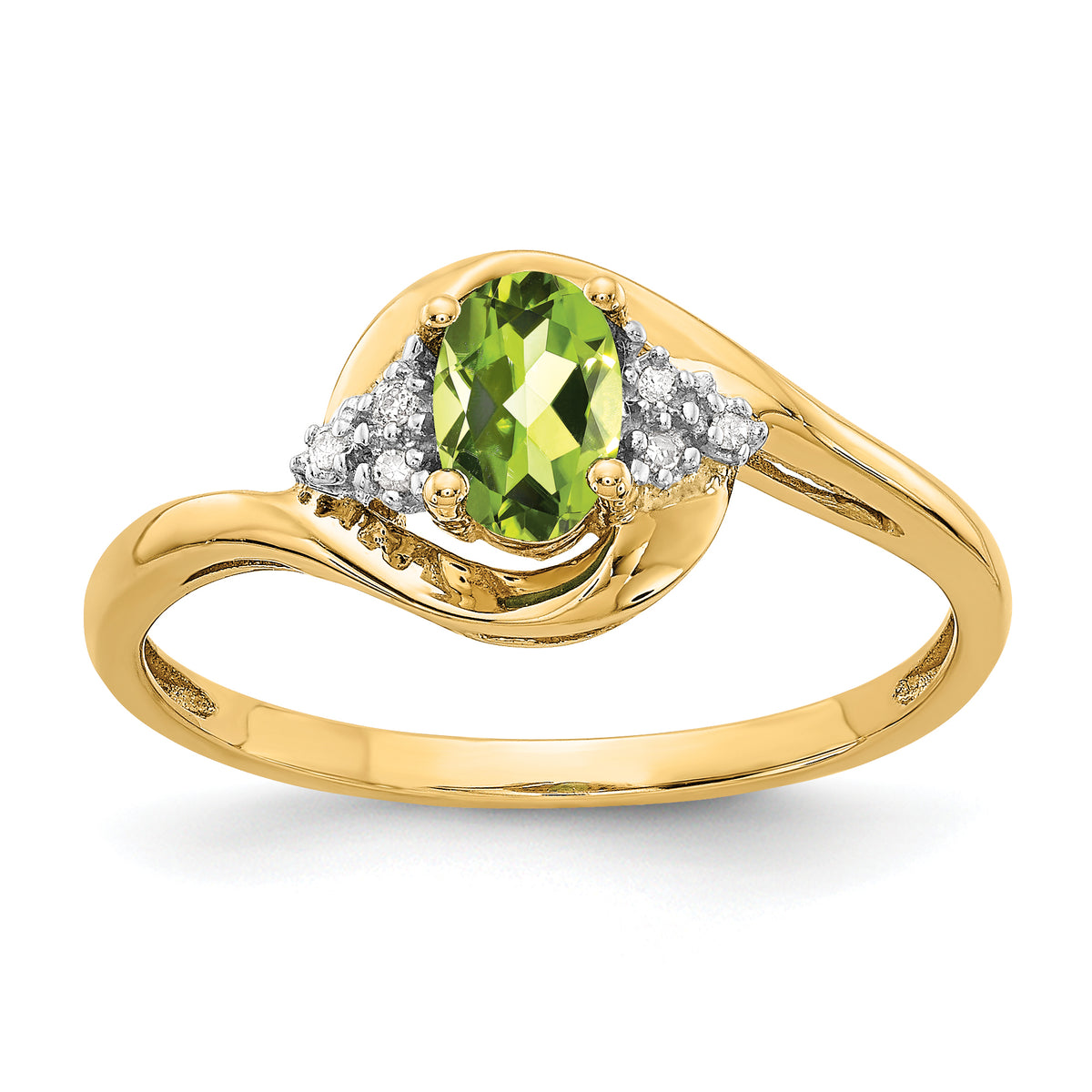 14k Peridot and Diamond Ring