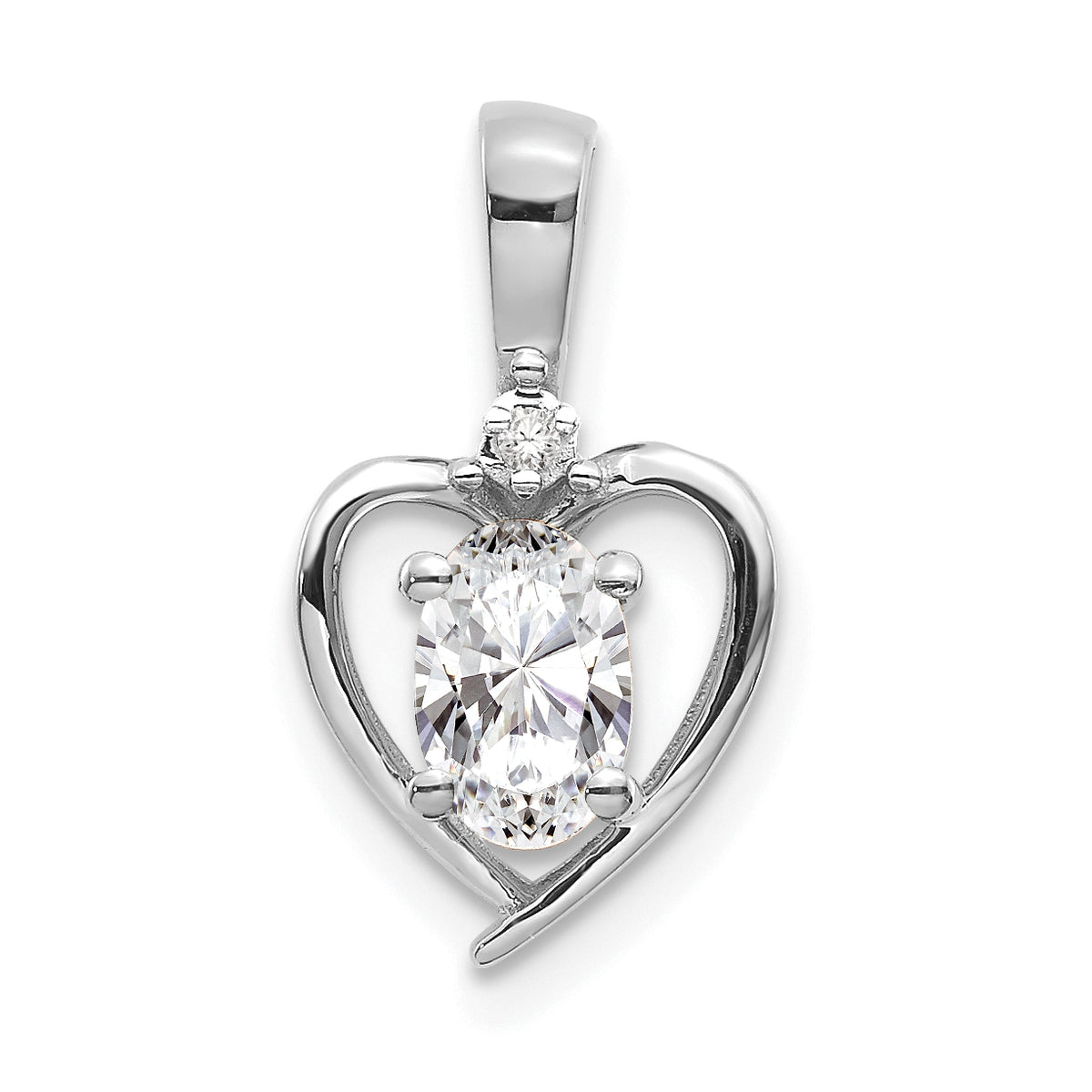 14K White Gold White Topaz Diamond Pendant