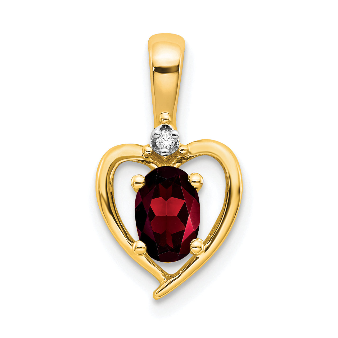 14K Diamond & Garnet Pendant