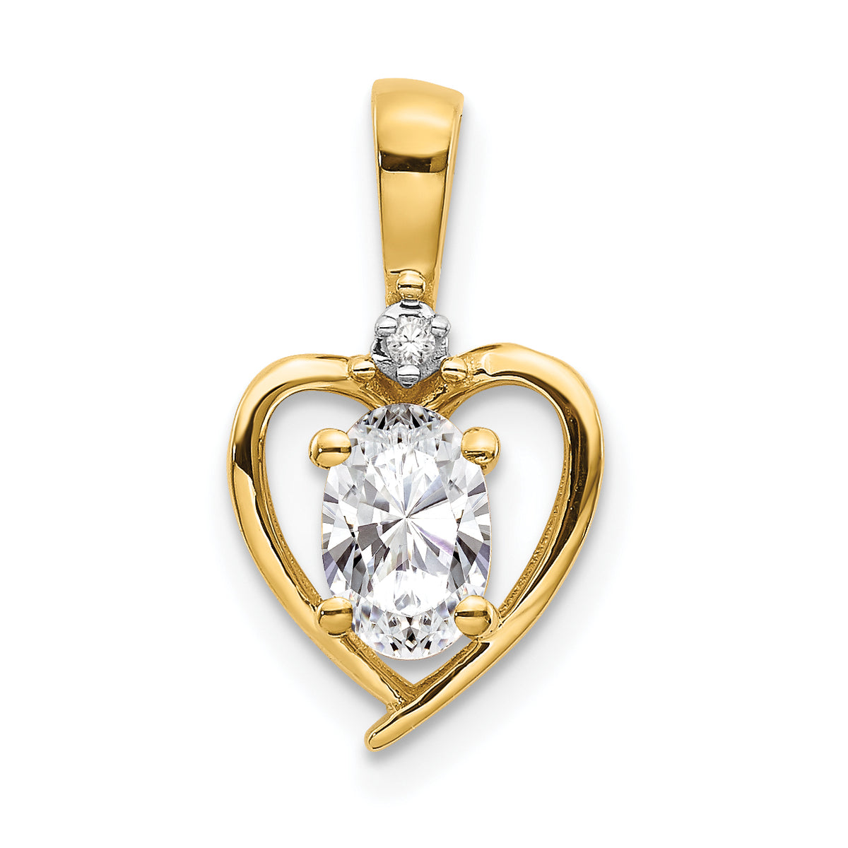 14K Diamond & White Topaz Pendant