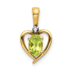 14K Diamond & Peridot Pendant