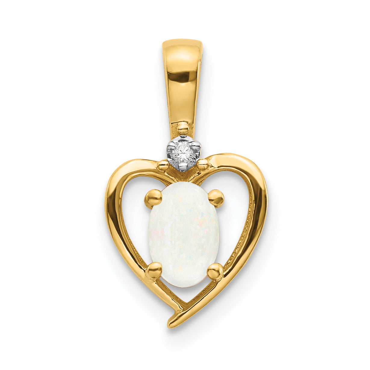 14K Diamond & Opal Pendant