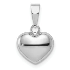 14K White Gold Heart Pendant