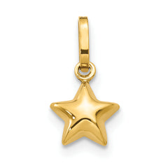 14K Puffed Star Charm