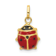 14K Red Enameled Ladybug Charm