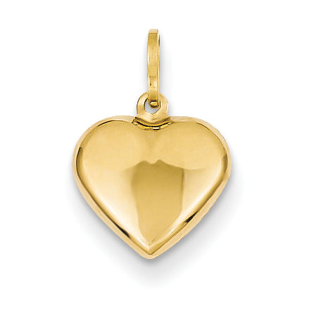 14K Puffed Heart Charm