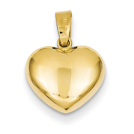 14K Puffed Heart Charm