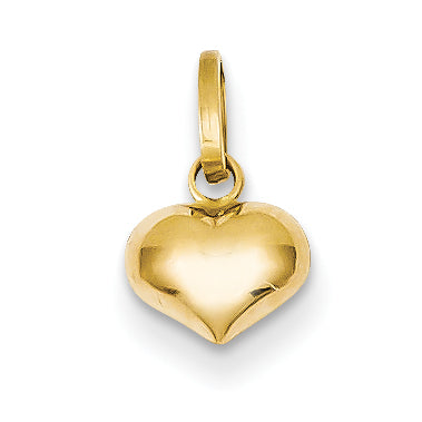 14K Puffed Heart Charm