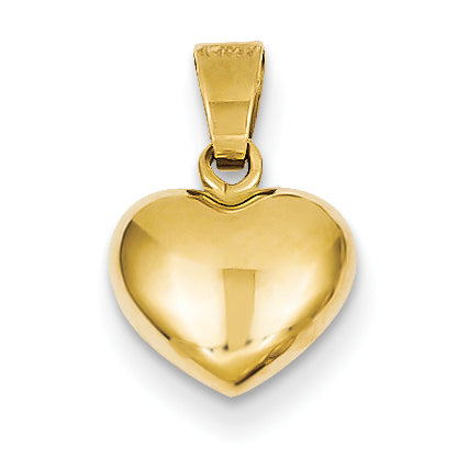 14K Puffed Heart Charm