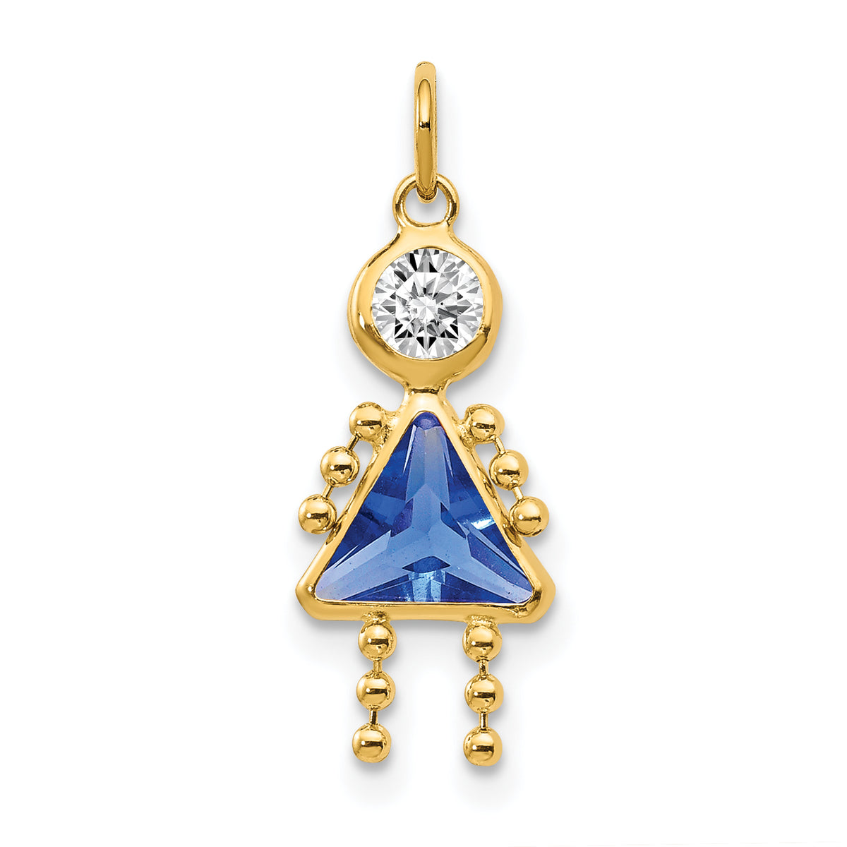 14K September Girl Birthstone Charm