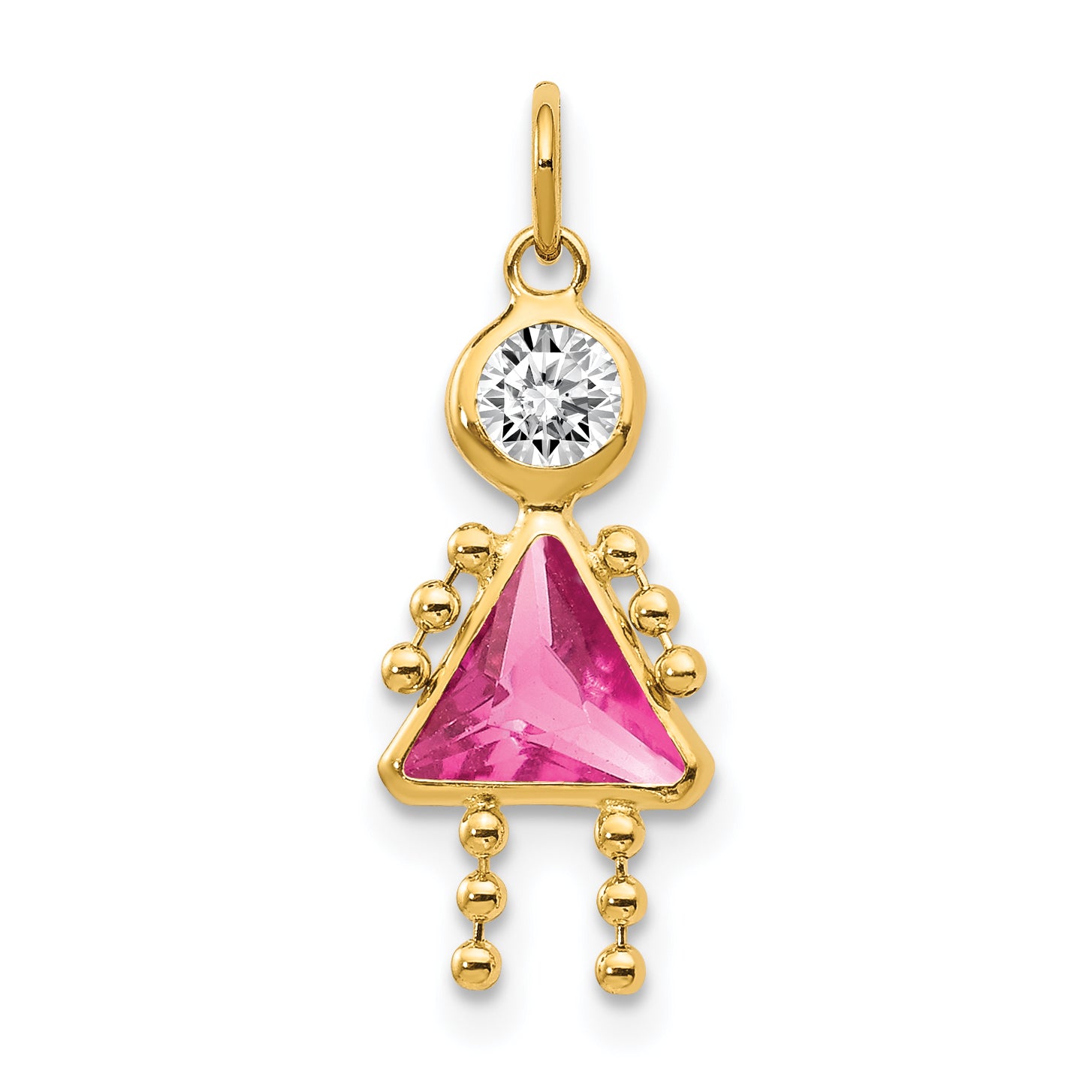 14K October Girl Birthstone Charm