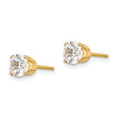 14k 5mm CZ stud earrings