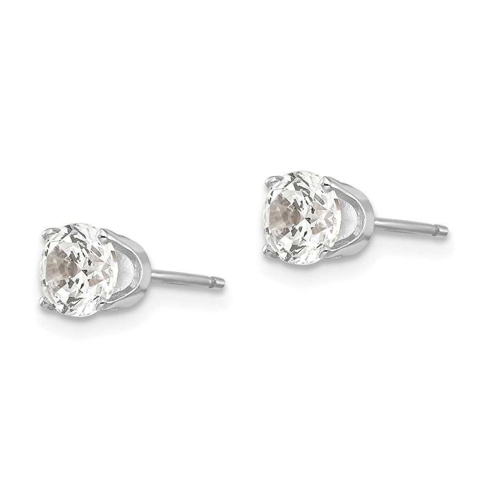 14K White Gold 5mm Round Stud Earring Mounting With backs